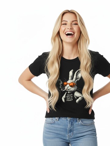 MAKAYA Shirt 'Alice Bunny' in Black