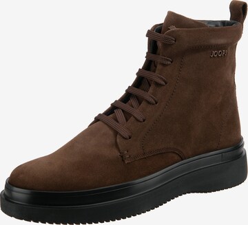 JOOP! Lace-Up Boots 'Velluto Telos' in Brown: front