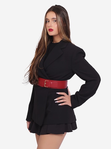 Haute Cuir Belt 'Double Buckle' in Red