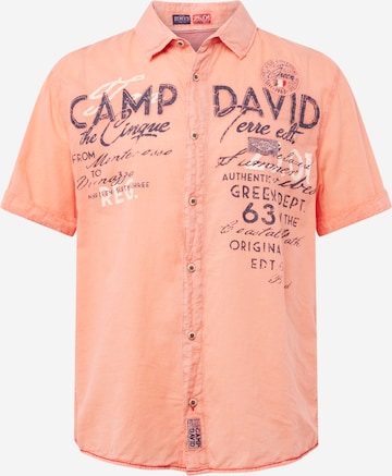 CAMP DAVID Button Up Shirt in Orange: front