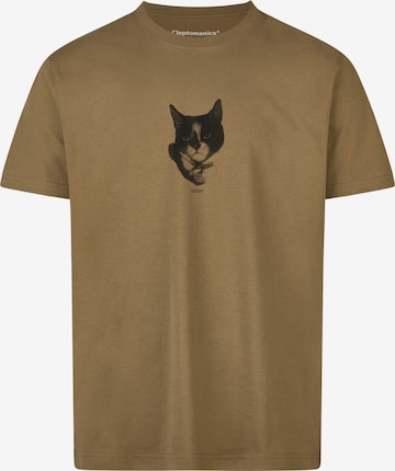 T-Shirt 'Good Cat' Cleptomanicx en marron : devant