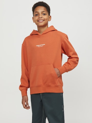 Sweat ' Vesterbro' Jack & Jones Junior en orange : devant