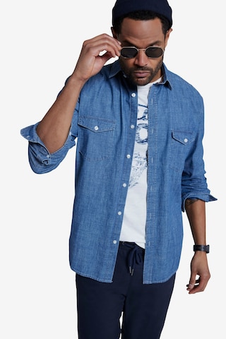 STHUGE Regular fit Button Up Shirt in Blue: front