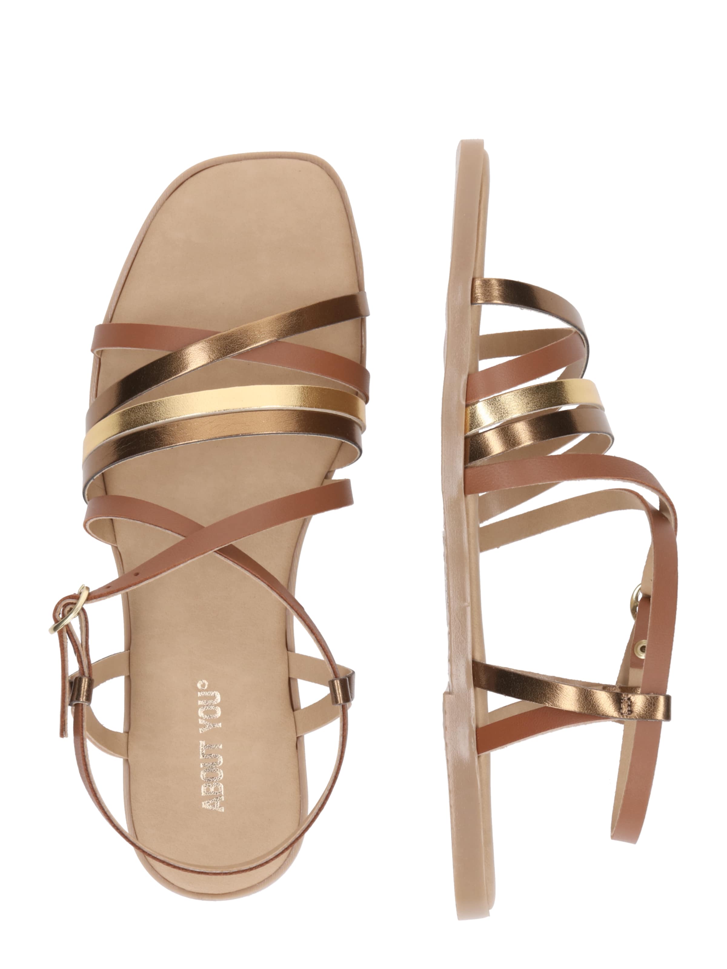 ABOUT YOU Strap Sandals 'Pelin' in Bronze