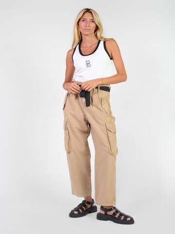 Le Temps Des Cerises Loosefit Cargobroek 'Ambroise' in Beige