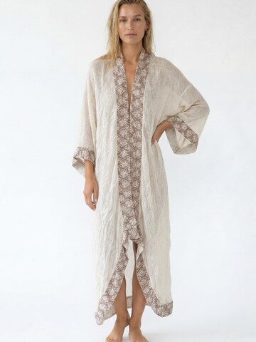 Shop Karey Kimono 'Ethereal Block Kimono' in Grey: front