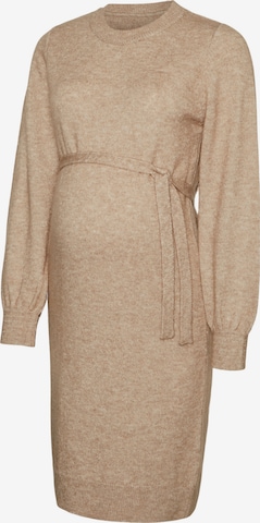 Robes en maille 'New Anne' MAMALICIOUS en beige : devant