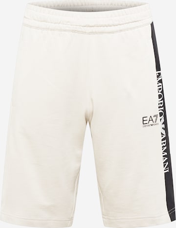 EA7 Emporio Armani Regular Trousers in Beige: front