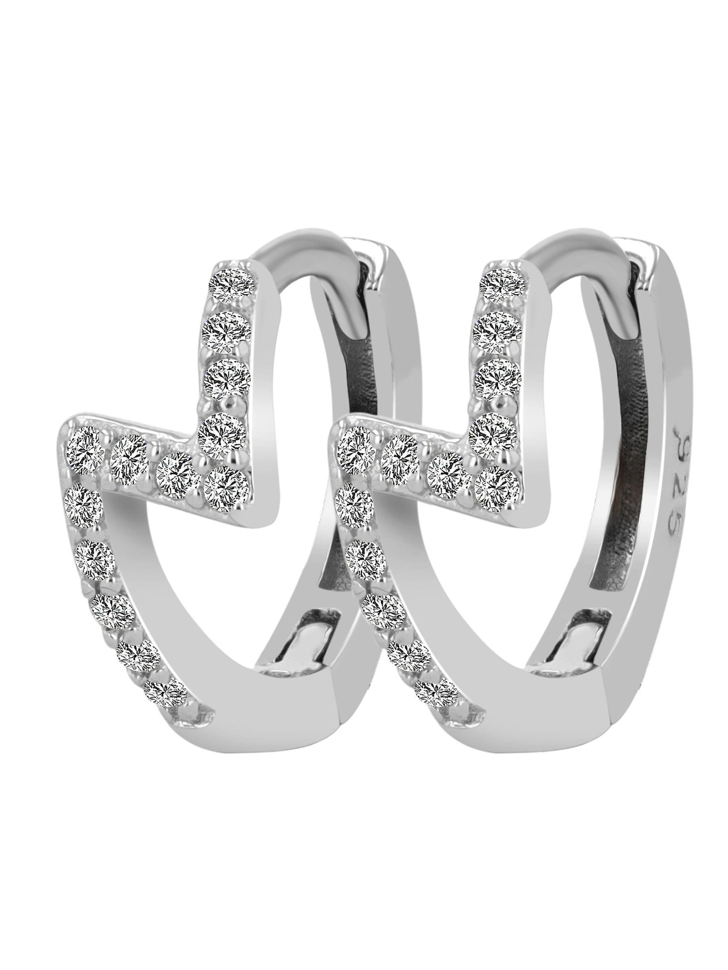 Akzent Earrings '"Mathilde" aus 925 Sterlingsilber, rhodiniert, langlebig' in Silver