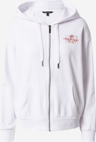 ARMANI EXCHANGE Zip-Up Hoodie 'FELPA' in White: front