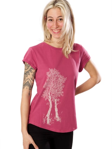 Life-Tree Shirt 'Organic Fairwear  Birke' in Lila: Vorderseite