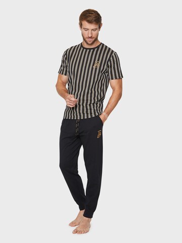 Pyjama long Threadbare en noir : devant