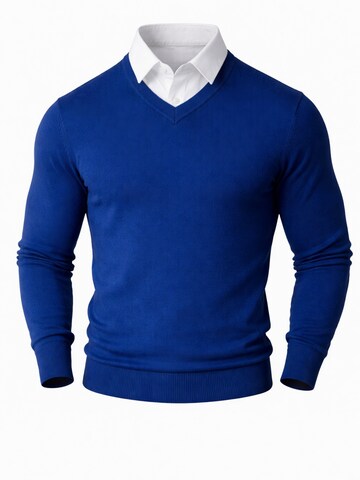 PANTONECLO Sweater 'Pantoneclo Men’s Mock Sweater' in Blue: front