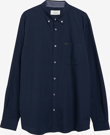 s.Oliver Men Big Sizes Regular fit Button Up Shirt in Blue: front