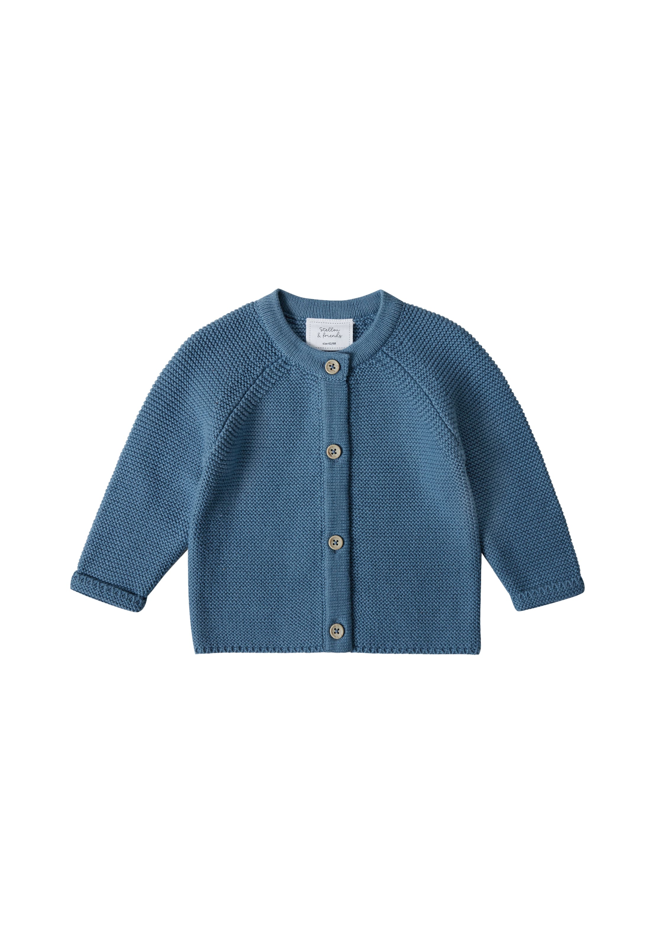 Stellou & Friends Gebreid vest in Blauw: voorkant