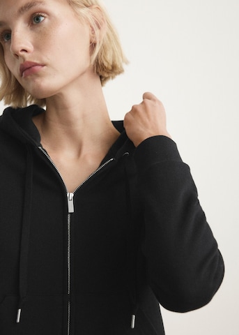 MANGO Zip-Up Hoodie 'Nori' in Black