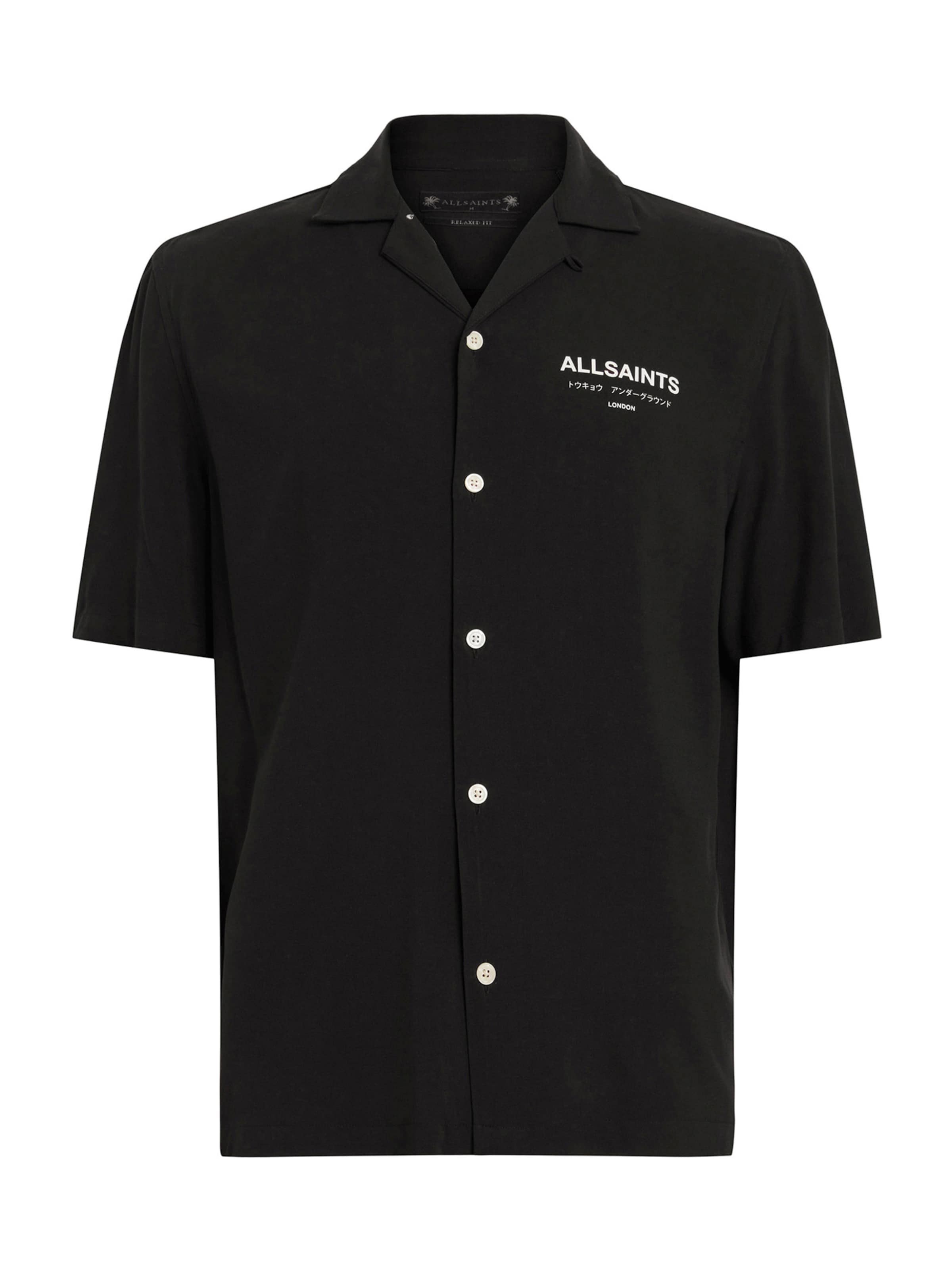AllSaints Comfort Fit Hemd 'UNDERGROUND' in Schwarz: Vorderseite