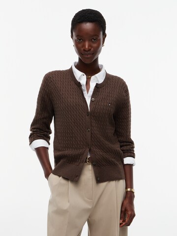 TOMMY HILFIGER Knit Cardigan in Brown: front