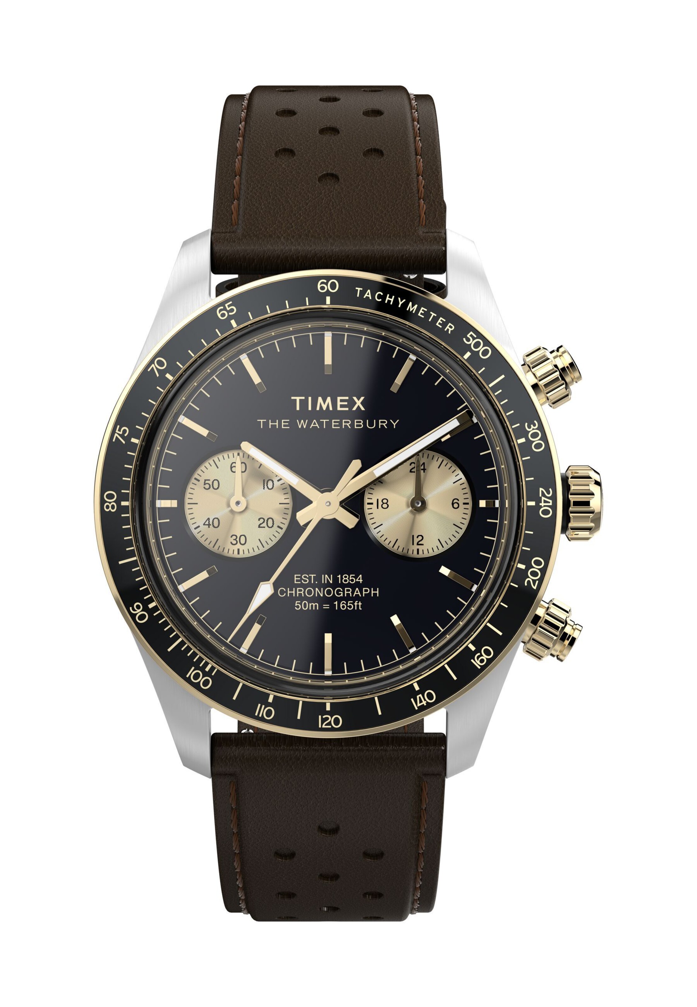 TIMEX Analog Watch 'Waterbury Heritage' in Brown: front