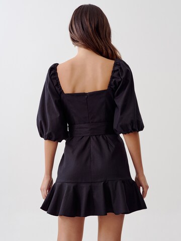 Robe d’été 'GORJA' Tussah en noir : derrière