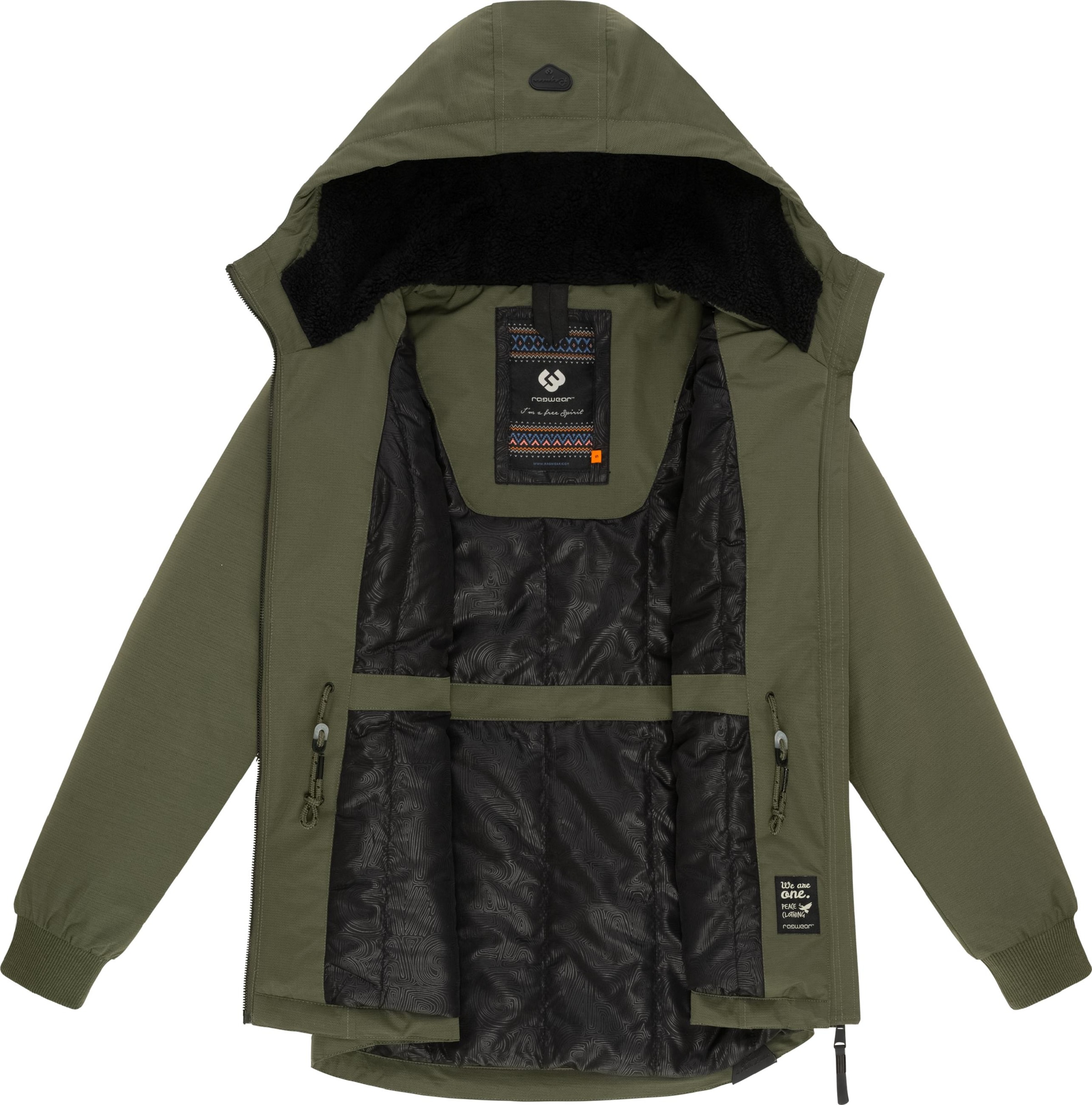 Veste fonctionnelle 'Dowey Warm Rain' Ragwear en vert