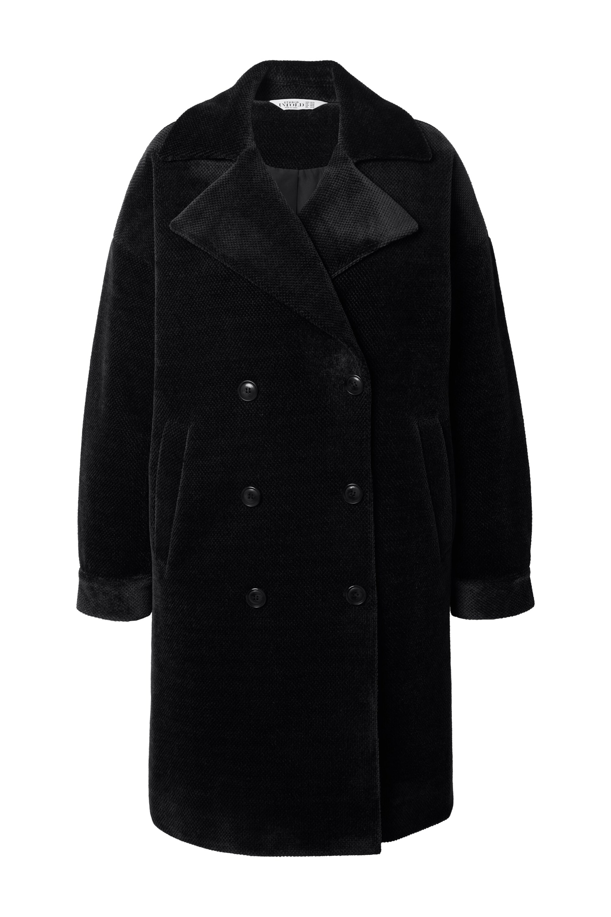 Studio Untold Wintermantel in Zwart: voorkant