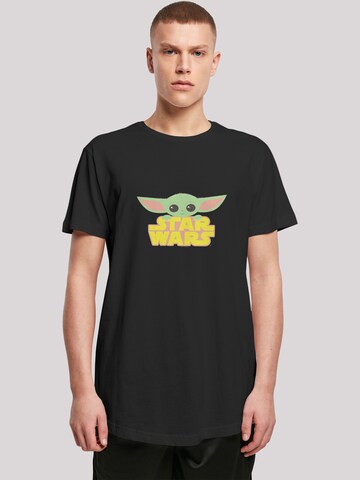 T-Shirt 'Star Wars Mandalorian Child With Logo' F4NT4STIC en noir : devant