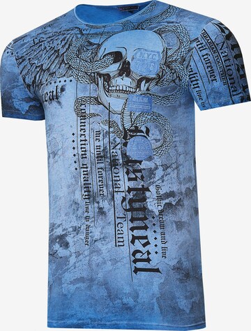 Rusty Neal T-Shirt mit All Over Print in Blau