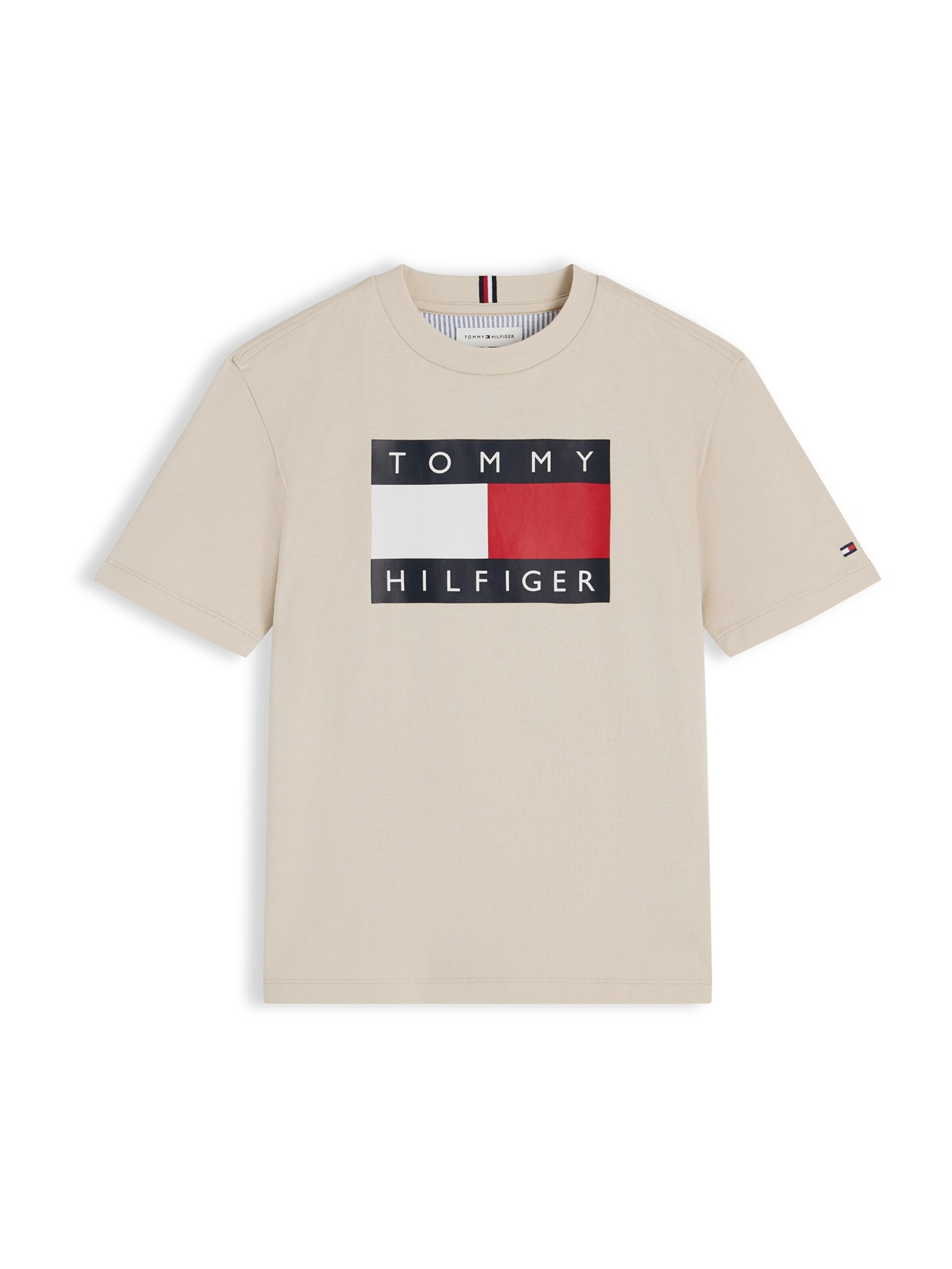 TOMMY HILFIGER Футболка 'HERITAGE' в Бежевый: спереди