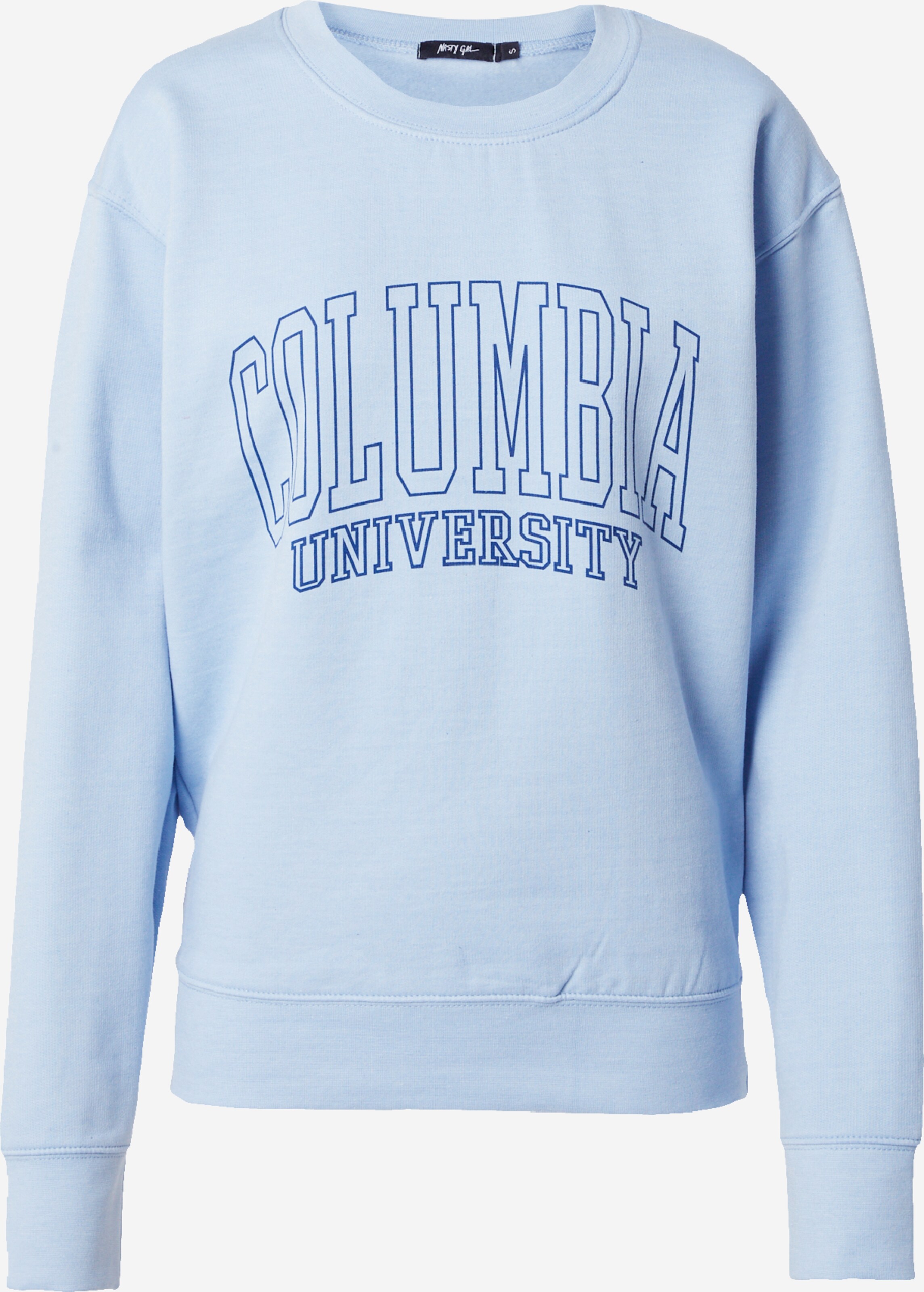 Nasty Gal Sweatshirt Columbia in Blue Pastel Blue ABOUT YOU