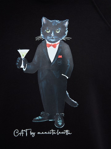 Felpa 'Dandy Cat' di Cat e Lolette in nero