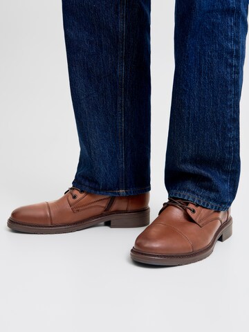 JACK & JONES Боти с връзки 'JFWWENTWORTH' в кафяво: отпред
