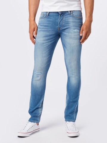 JACK & JONES Slimfit Kavbojke | modra barva: sprednja stran