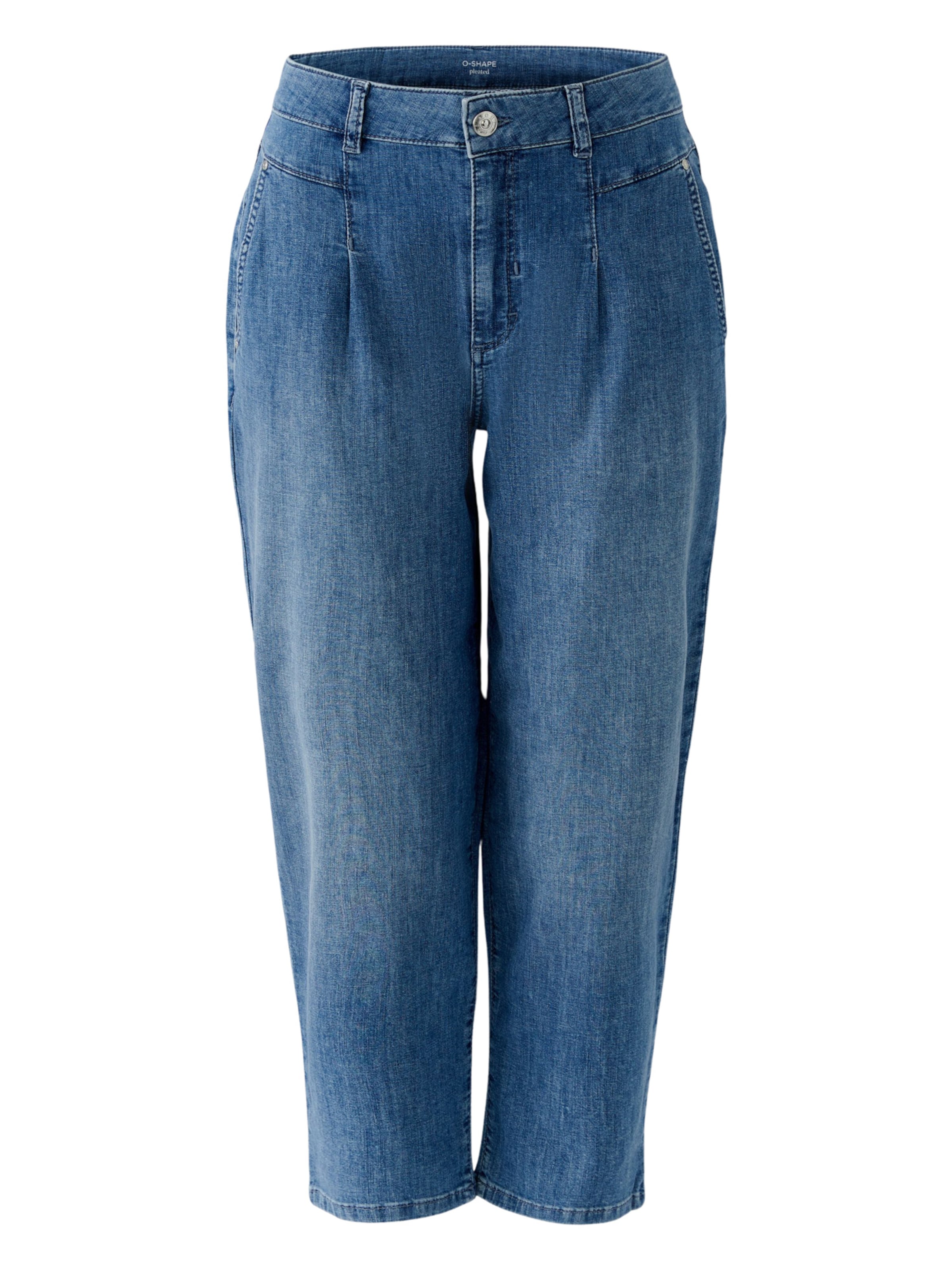 OUI Tapered Bundfaltenjeans in Blau: Vorderseite