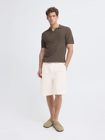 Casual Friday Loosefit Leinenmix-Shorts ' CFValore Wide Fit ' in Weiß