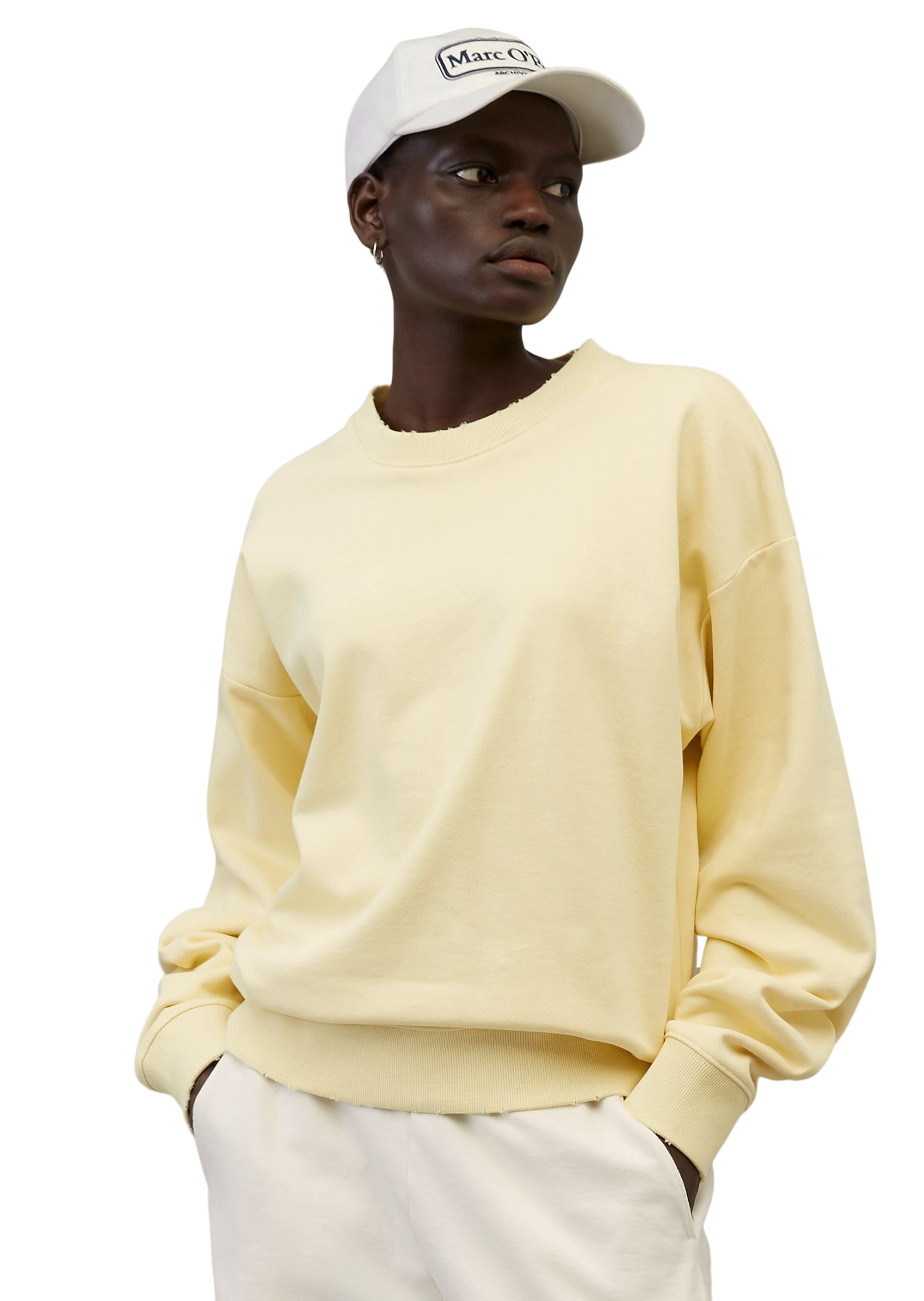 Frauen Sweat Marc O'Polo Sweatshirt 'ARCHIVE CODE' in Gelb - SO17431 Frauen Sweat Marc O'Polo Sweatshirt 'ARCHIVE CODE' in Gelb - SO17431