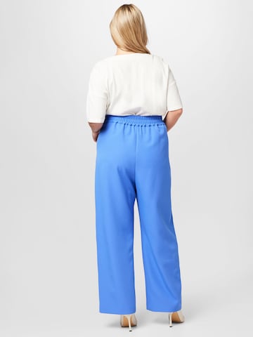 River Island Plus Wide leg Pleat-Front Pants in Blue