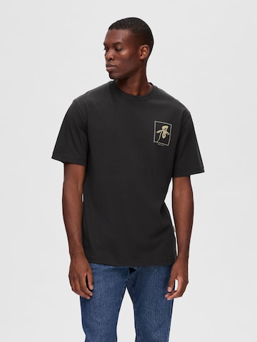 T-Shirt 'RELAX' SELECTED HOMME en gris : devant