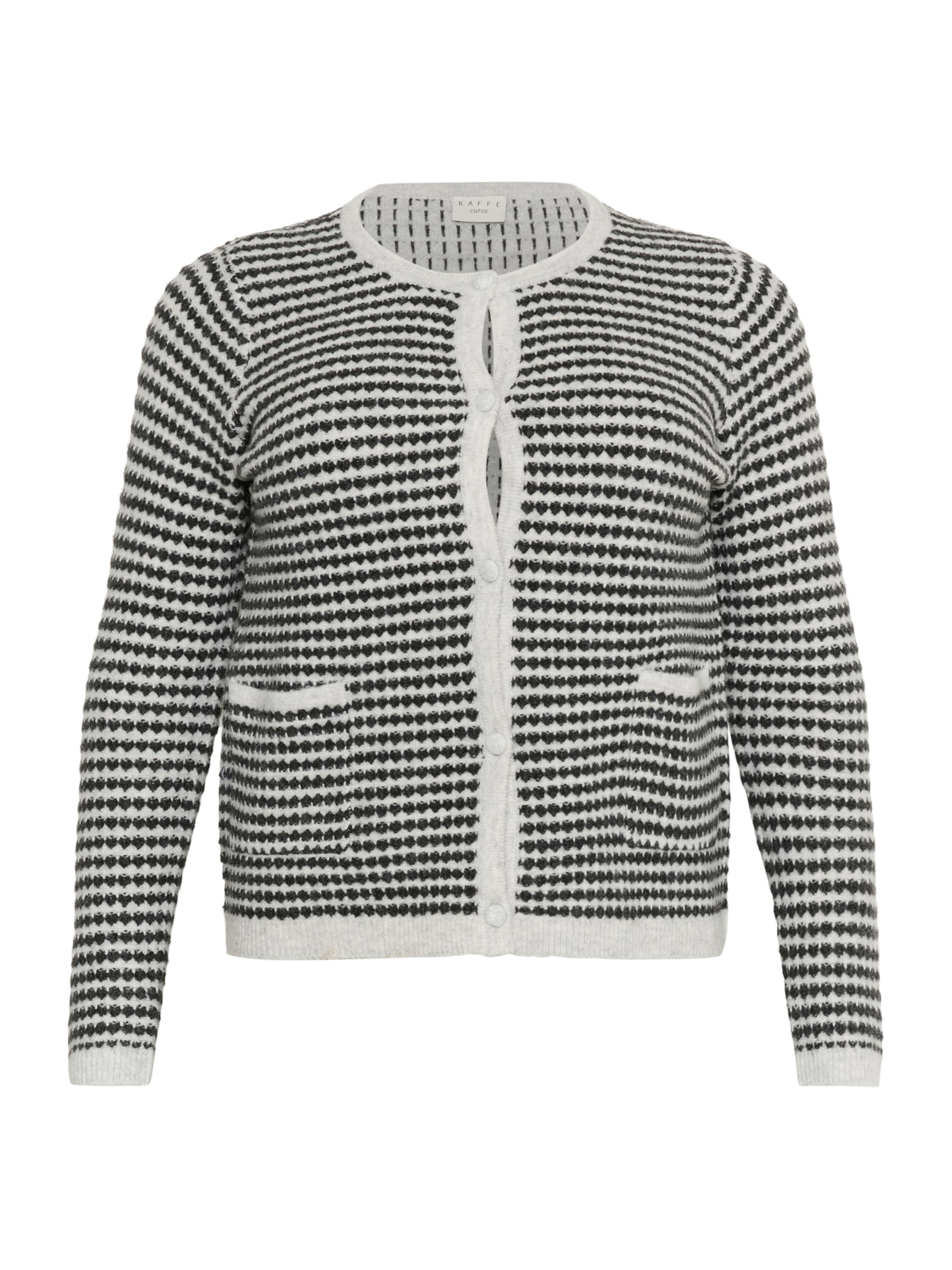 KAFFE CURVE Gebreid vest &#x27;Elanna&#x27; in Grijs: voorkant