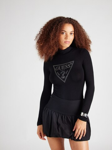 GUESS Shirt Bodysuit 'EVELYN' in Black: front
