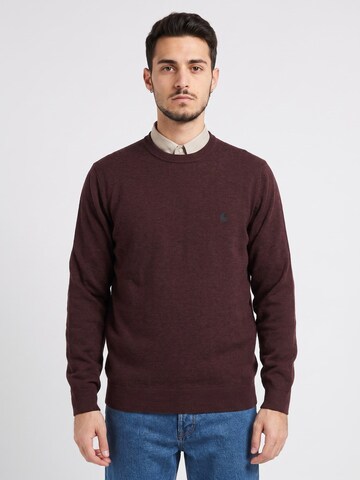 Carhartt WIP Sweter 'Madison Sweater Palisander / Black' w kolorze brązowy