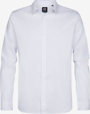 Petrol Industries - Ajuste estrecho Camisa en blanco: frente