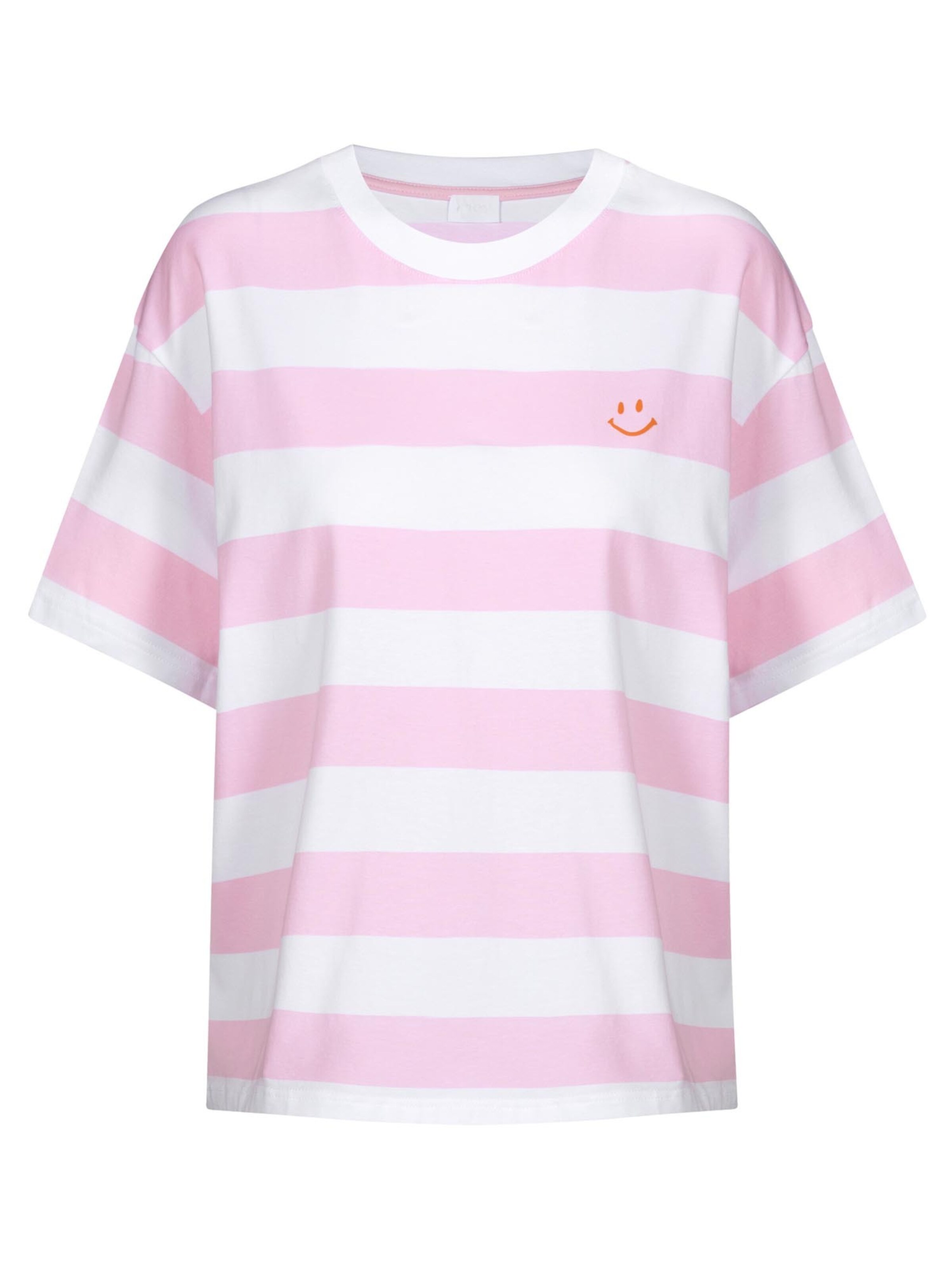Mey Pajama Shirt 'Streaked Lines' in Pink: front
