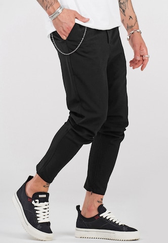 behype Regular Chino Pants 'B-KAY' in Black