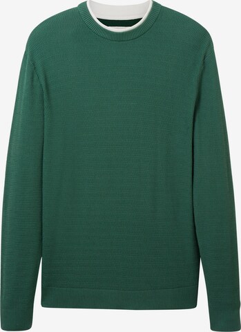 TOM TAILOR DENIM Sweater in Green: front