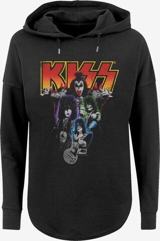 F4NT4STIC Sweatshirt 'Kiss Rock Music Band Neon Band' in Schwarz: predná strana