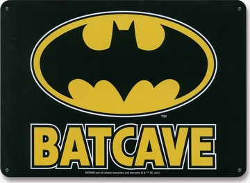 LOGOSHIRT Blechschild 'Batman - Batcave' in Gelb: predná strana