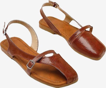 Limoya - Sandalias 'Almina' en marrón: frente