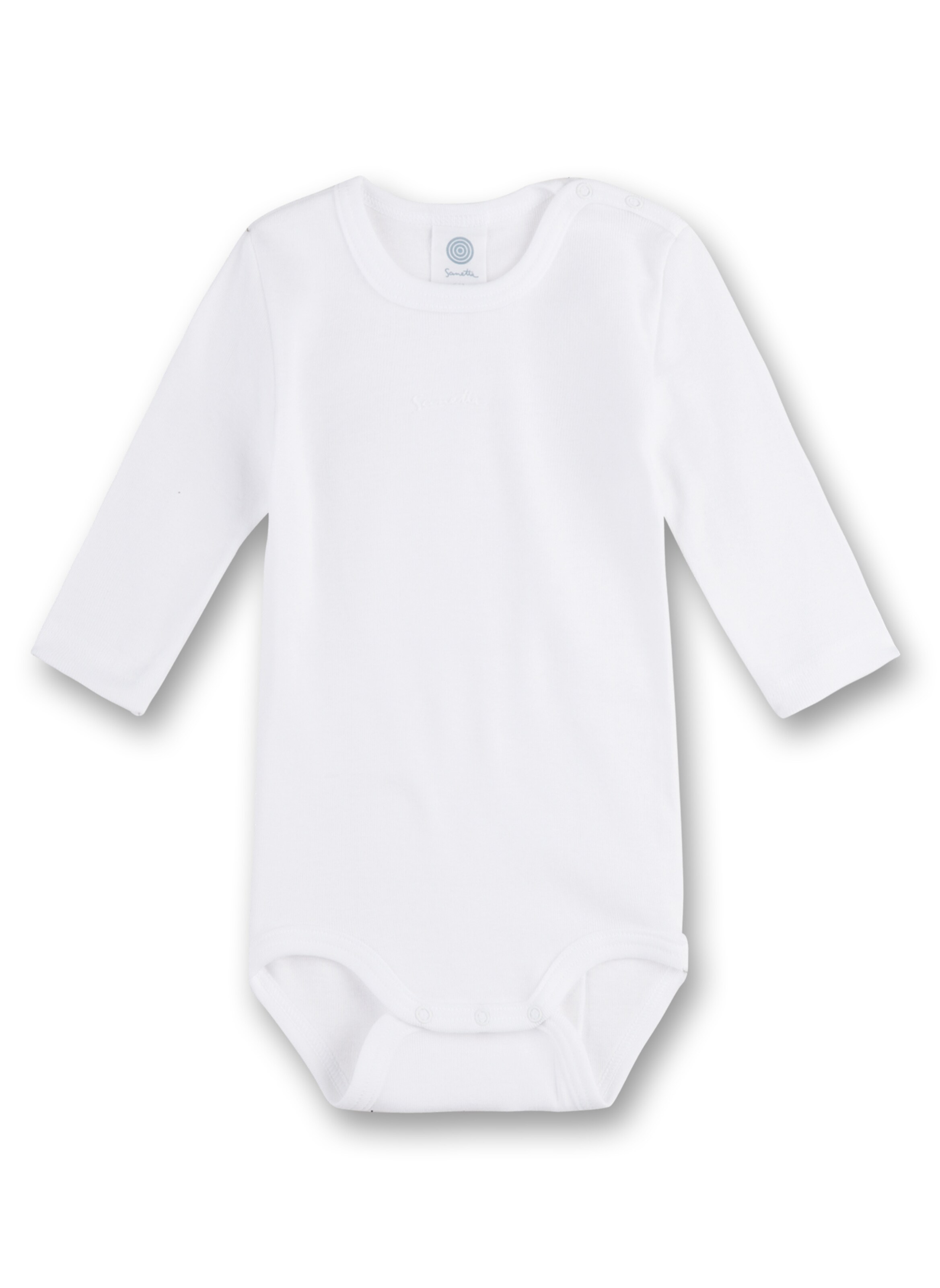 Tutina / body per bambino di Sanetta in bianco: frontale