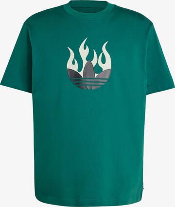 ADIDAS ORIGINALS - Camisa 'Flames' em verde: frente